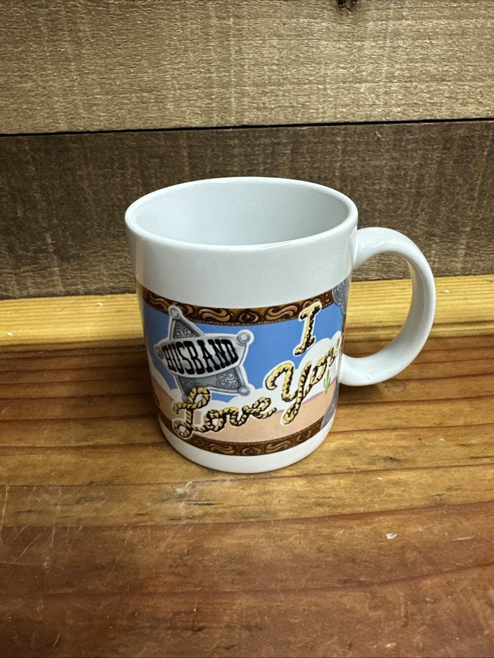 Vintage Avon Husband I Love You Coffee Mug Cup Cowboy Western Anniversary Man
